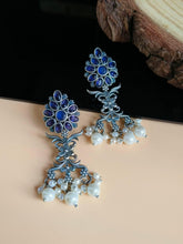 oxidised dangler earrings